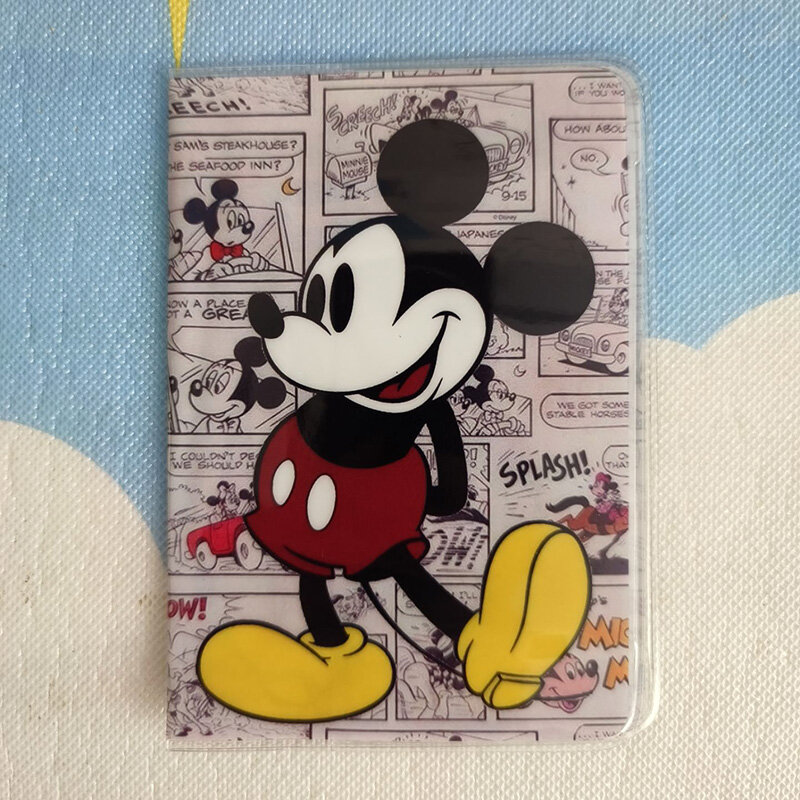 Pemegang paspor Disney Mikey Mouse, sarung paspor kulit PVC untuk bepergian 14cm * 9.6cm 6 warna