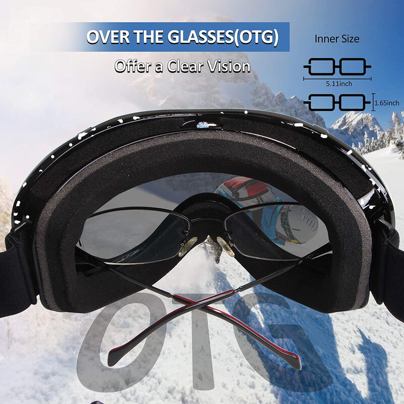 Gafas de esquí esféricas, gafas de nieve, gafas de miopía Koka/Hx20, doble capa, antivaho