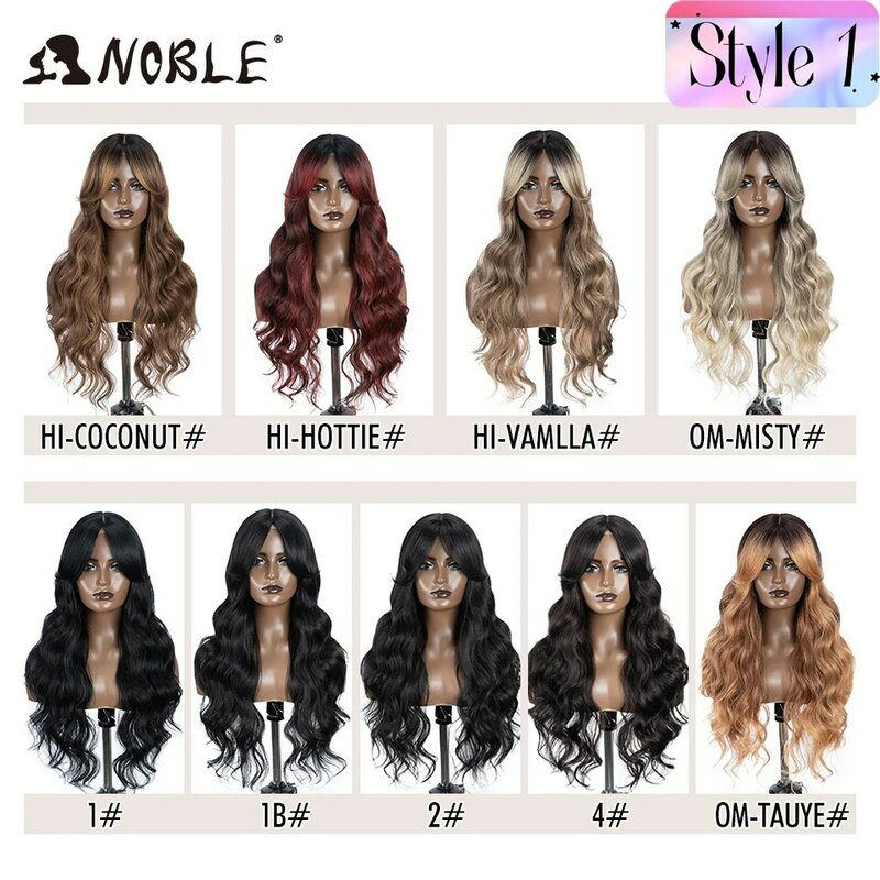 Noble Synthetic Lace Front Wig Long Wavy 36 " Body Wavy Side Part Lace Wig For Women Lace Front Wig Ombre Blonde Cosplay Wig