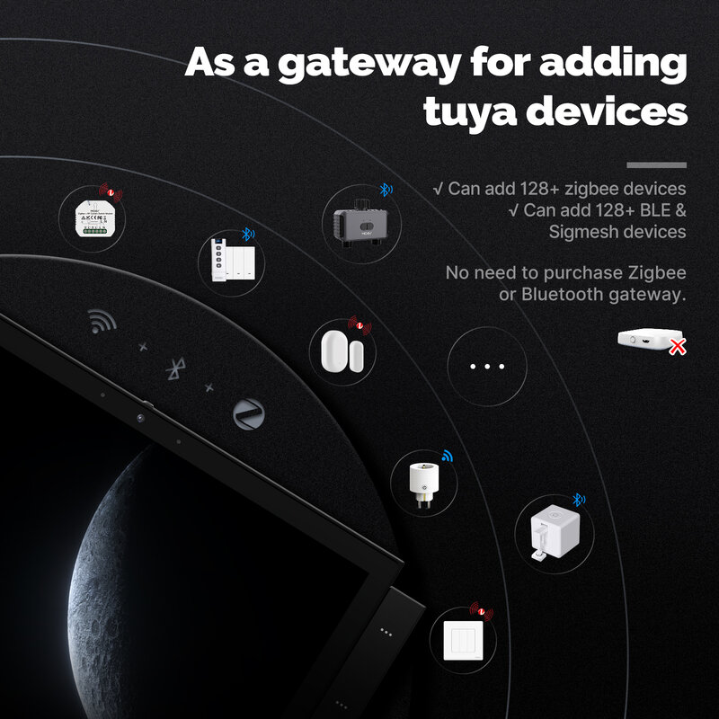 MOES-Painel de Controle Tuya Smart Home com Bluetooth, Tela Sensível Ao Toque Max 10.1 ", Gateway Zigbee, Intercomunicador Embutido, Compatível