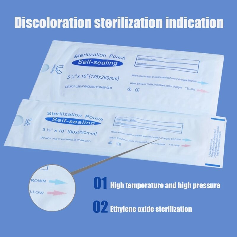 20/15pcs Self-sealing Sterilization Pouches Bags Disposable Medical-grade Storage Bags Dental Makeup Piercing Tattoo Accessories