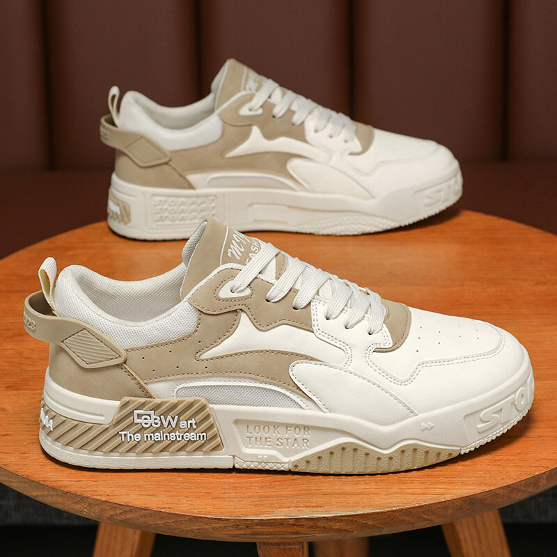 New Autumn Men's Sneakers Men's Comfortable Platform Shoes 2023 Trend Lace-up Vulcanized Shoes White Casual Sneakers Zapatillas