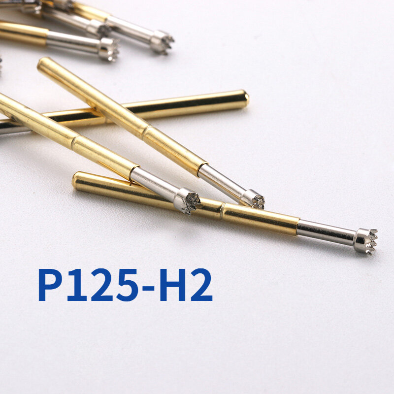 100PCS Spring Test Pin P125-H2 Nine Teeth Plum Blossom Head Outer Diameter 2.02mm for ICT Tool Testing
