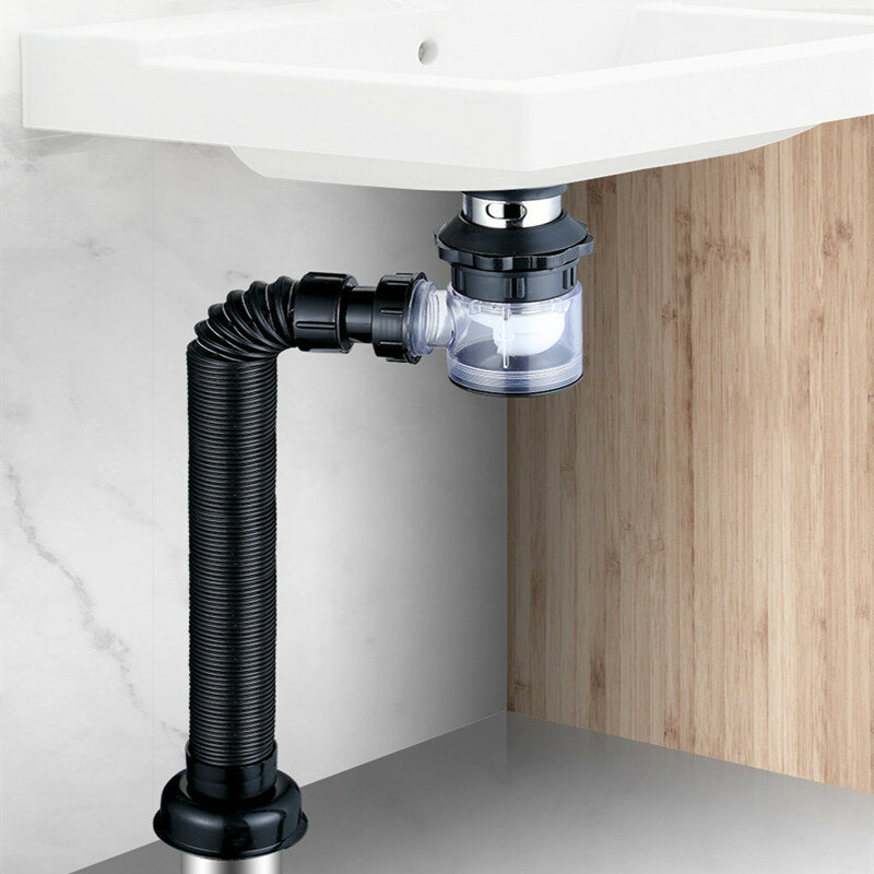 ท่อระบายน้ำป้องกันกลิ่นยืดหยุ่นได้สำหรับห้องน้ำห้องครัว