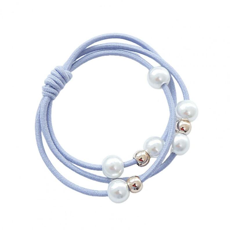 Faux Pearl Decor Hair Tie Multilayer Rubber Band Ponytail Holder High Elastic Hair Rope Hair Accessories Hairpins Пояс Волос