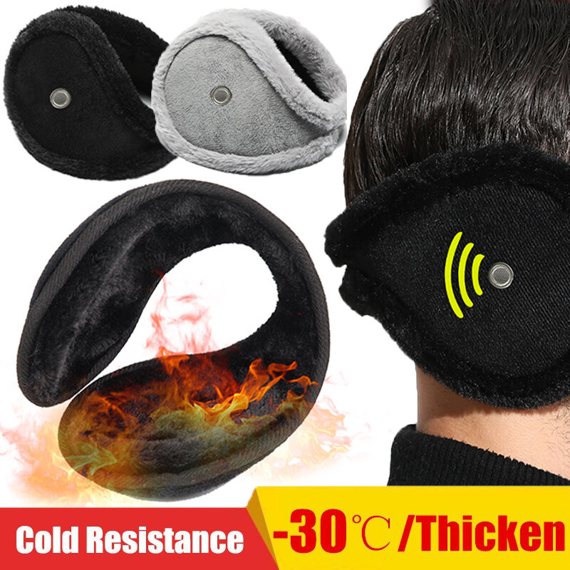 Earmuffs à prova de vento para homens e mulheres, orelha com receptor, fones de ouvido quentes, orelha grossa, acessórios de inverno