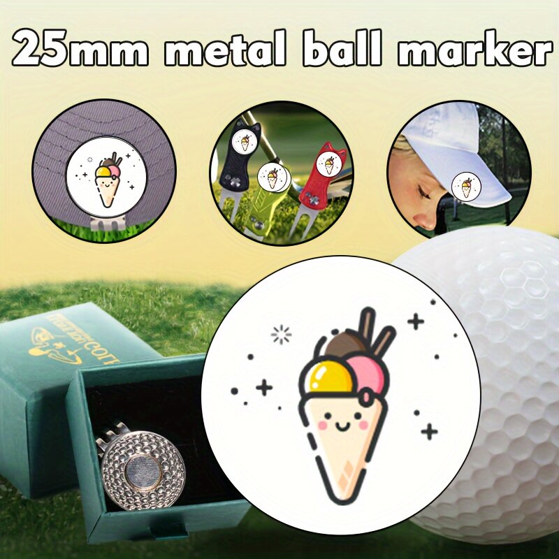 Marcador magnético de metal golfe, engrenagem para entusiastas, marcadores de serviço personalizado, presente perfeito para homens e mulheres, 25mm