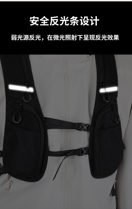 Уличная нагрудная сумка в стиле хип-хоп для мужчин, модная Водонепроницаемая Новинка 2024, нагрудные сумки с жилетом, функциональный рюкзак для хранения, нейлоновые карманы, пиченой
