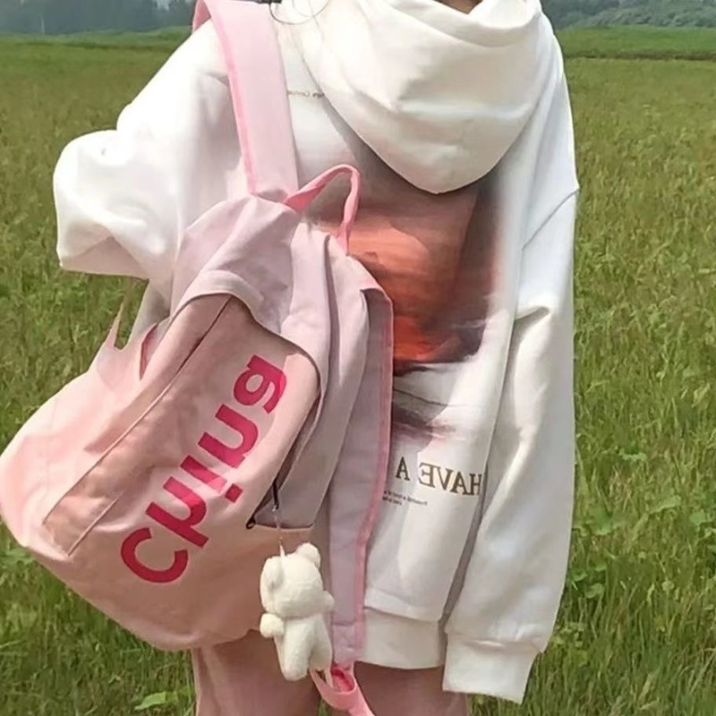 QWEEK Kawaii Mit Kapuze Sweatshirt Harajuku Pullover Weiß Hoodie Übergroßen Adrette Koreanische Mode Dünne Starke Oberbekleidung Mode