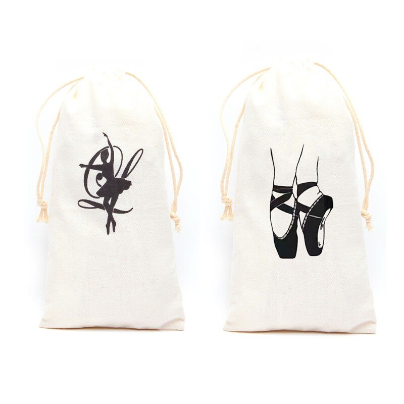 Bolsa de Ballet con doble cordón para niñas, bolsa de lona para zapatos de punta de bailarina, bolsa de almacenamiento de acceso para baile