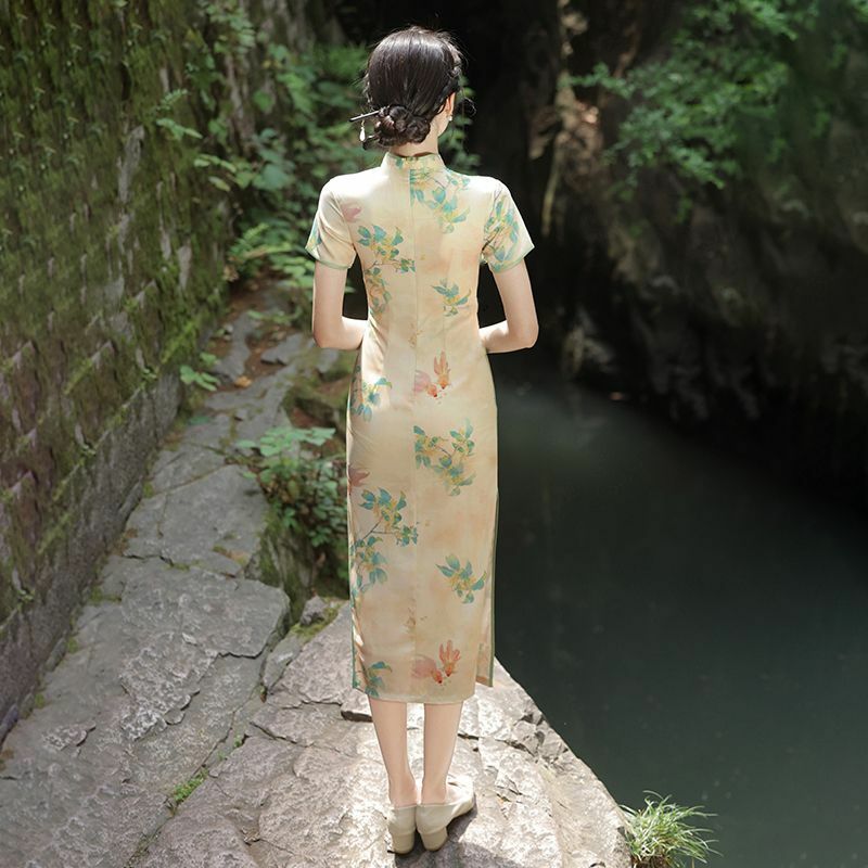 Chiński styl Tang strój ulepszona qipao sukienka damska lato 2024 nowy nowy chińskich kobiet odzież mały człowiek Hanfu elegancki