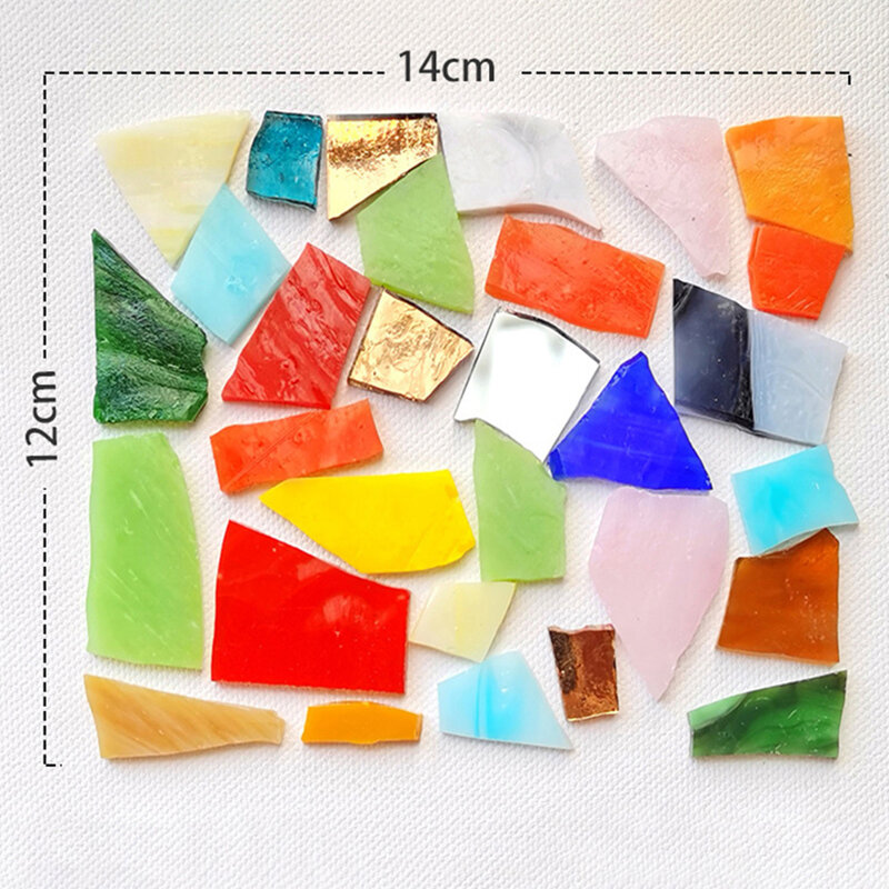 Nieregularna mozaika miki, półprzezroczyste kolorowe fragmenty szkła, ręcznie robione materiały mozaikowe, 100g