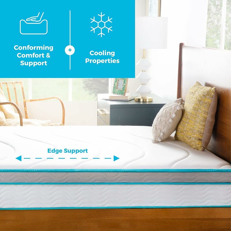 12 Inch Memory Foam and Spring Hybrid Mattress, Medium Plush Feel, Bed in a Box, Pressure Relief and Adaptive Support, King Size