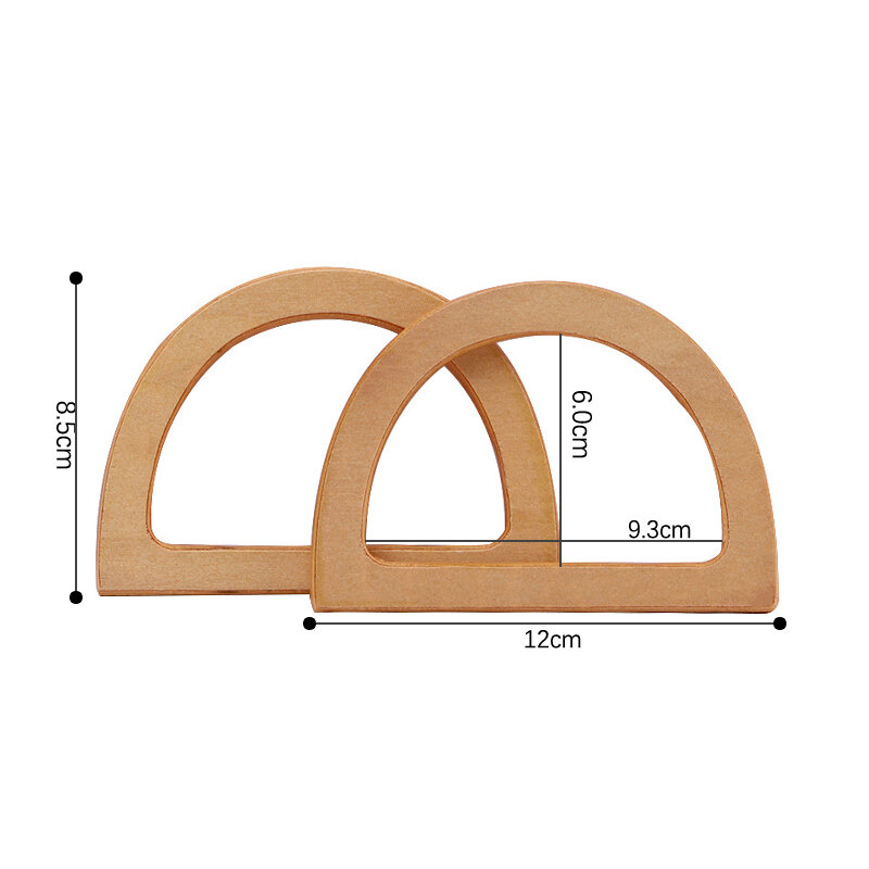 1Pcs D-shaped Wooden/Plastic Bag Handle Replacement Handcrafted DIY Bags Accessories Handbag Purse Tote Handle