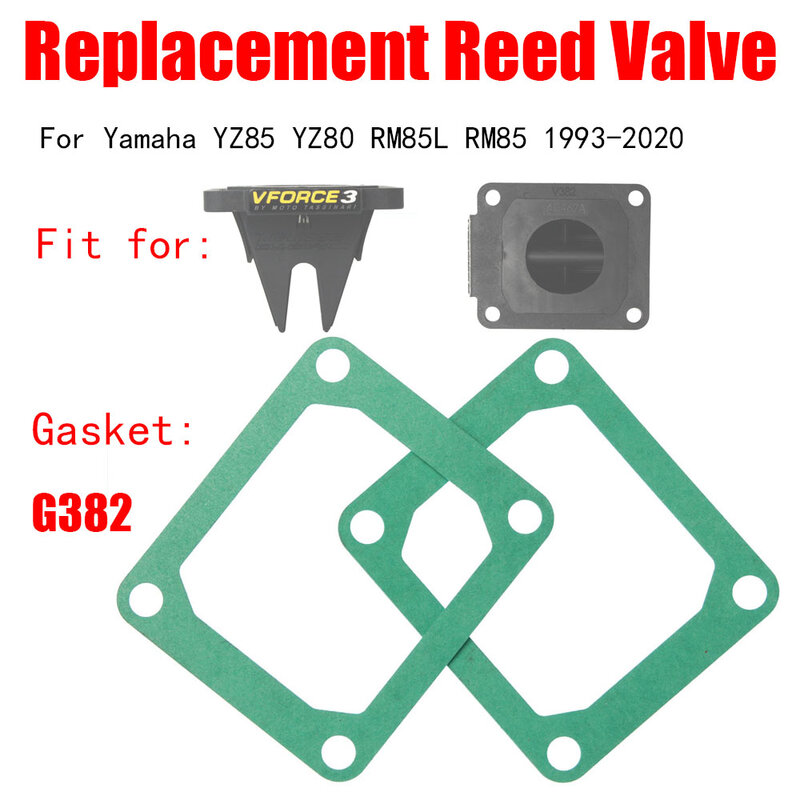 2 buah V382S-A katup buluh pengganti Gasket G382 Vforce 3 V382S untuk Yamaha YZ85 YZ80 RM85L RM85 1993-2020