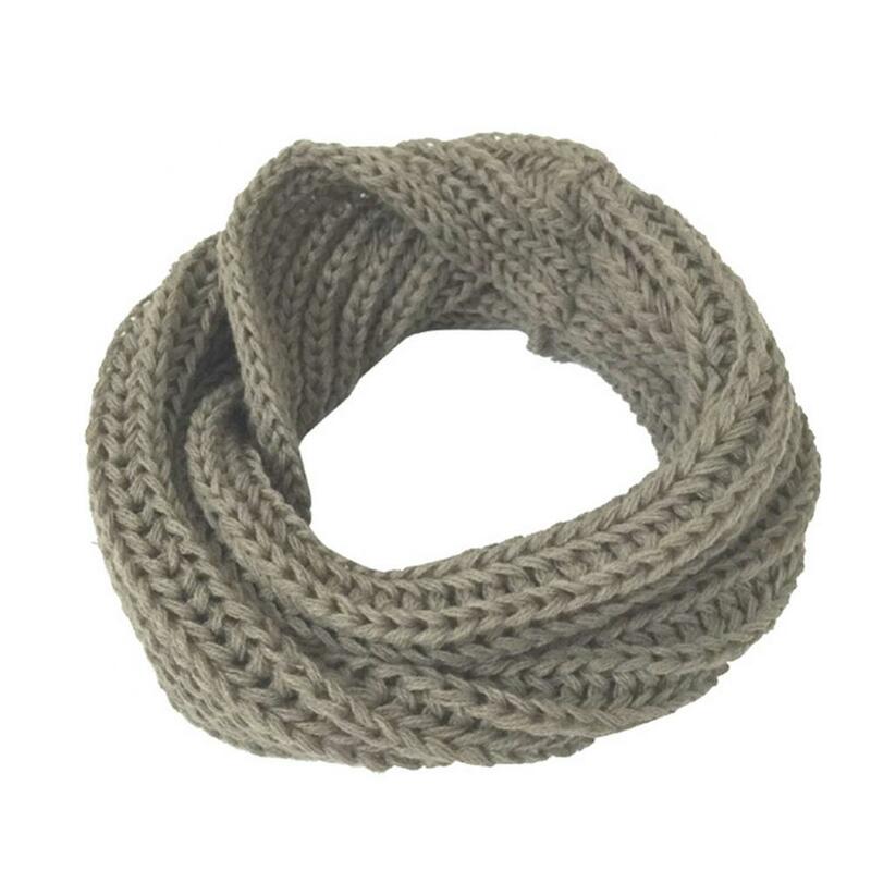 Bufanda cálida de hilo de lana para hombres y mujeres, cuello de punto, regalo de envoltura, bufandas de anillo de punto, accesorio de ropa, Invierno