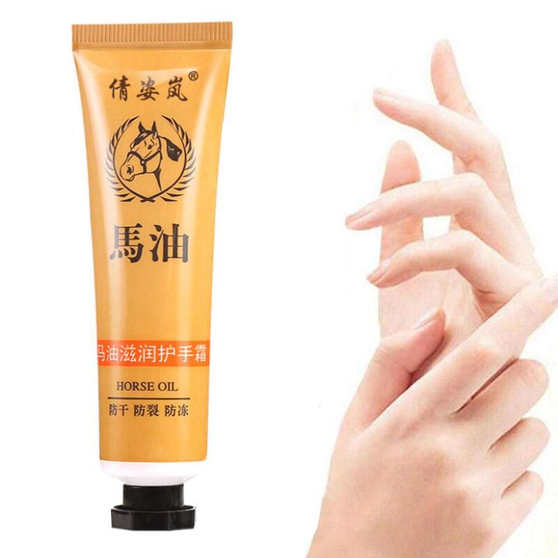 30g Horse Oil Hand Cream Remove Dead Skin Moisturizing Fine Fade Hand Anti-wrinkle Smooth Hydrating Lines Care Whitening P4A6