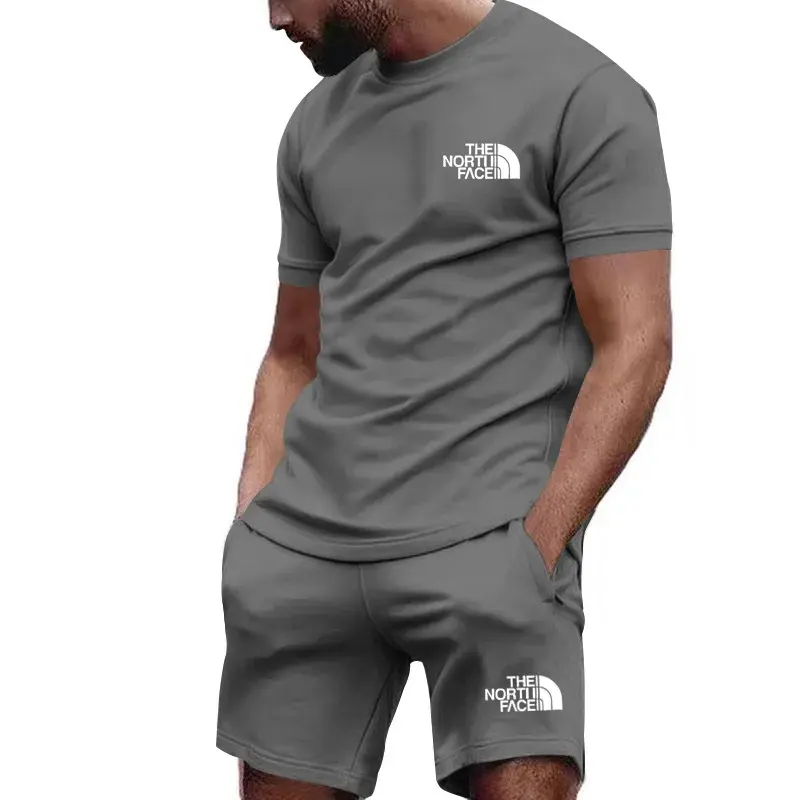 2024 nowa męska odzież sportowa T-shirt z krótkim rękawem i spodenki sportowe letnia spodnie do joggingu na co dzień zestaw męski dwuczęściowy zestaw