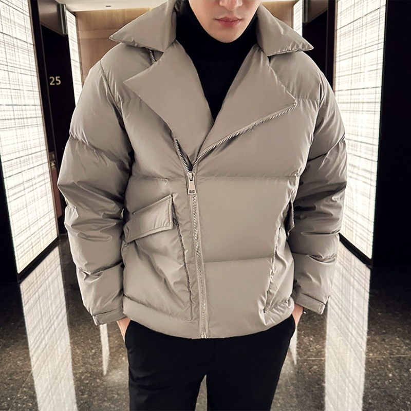 Winter White Duck Down Down Coats Jacket High Quality Large Lapel Bread Coat Streetwear Fashion Short Loose Outdoor Warm Jacket