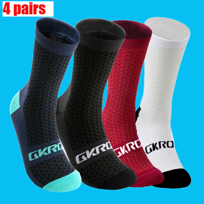 2024 Fashion 4 paia di calzini da ciclismo per la squadra calzini da bici sportivi professionali calzini da corsa di alta qualità calzini da basket uomo donna