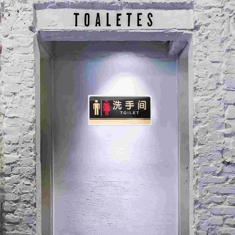 Acrylic Toilet Signs WC Identification Creative Restroom Sign for Shopping Mall