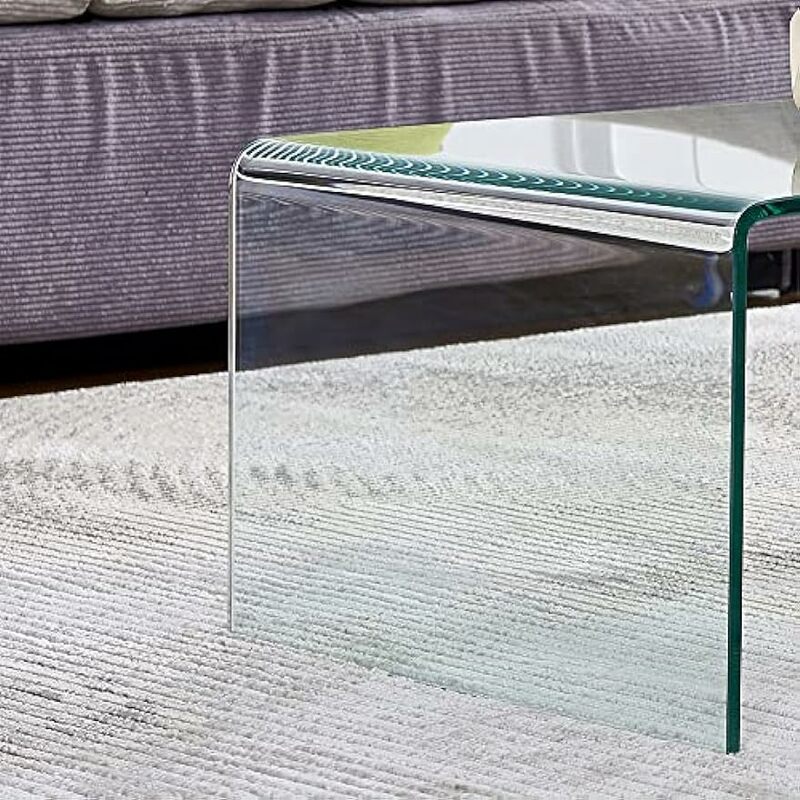 Premium-Couch tisch aus gehärtetem Glas, klarer Couch tisch, kleiner moderner Couch tisch für das Wohnzimmer, gut zum Teppich passen (39,4x19,7