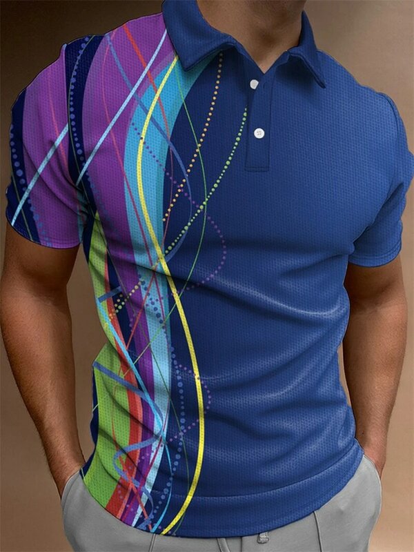 Polo décontracté à manches courtes pour hommes, chemises surdimensionnées, haut senior, cool, imprimé en 3D, vêtements d'été