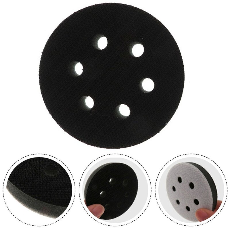 Interface Pad para lixadeira de polimento pneumática, almofada esponja macia, bandeja de lixadeira, apoio lixadeira, amortecedor, 3 ", 75mm, 6 furos