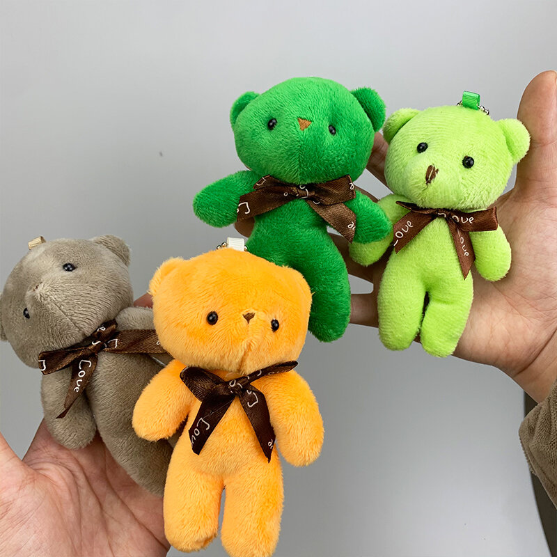Nowy kolor Teddy niedźwiedź lalka pluszowa zabawki 12cm niedźwiedź wypchana lalka zwierzak brelok wisiorek mały prezent na wesele dla dzieci prezenty