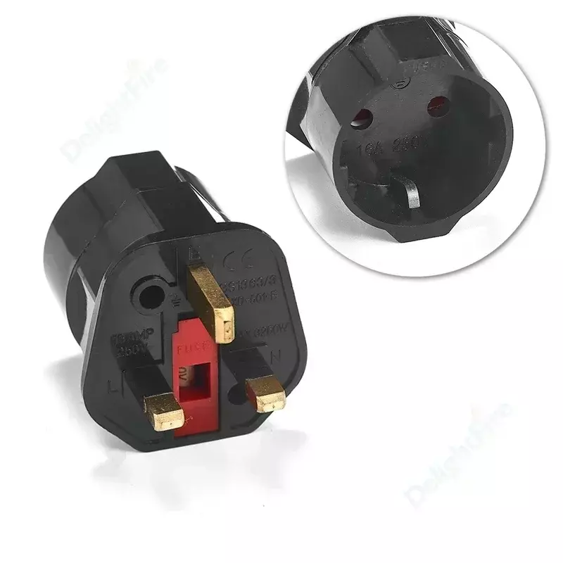 1pcs UK to EU Plug Adapter 250V 13A Korea Euro 2Pin to Britain 3Pin Plug Conversion Electrical Sockets Travel Adapter AC Outlet