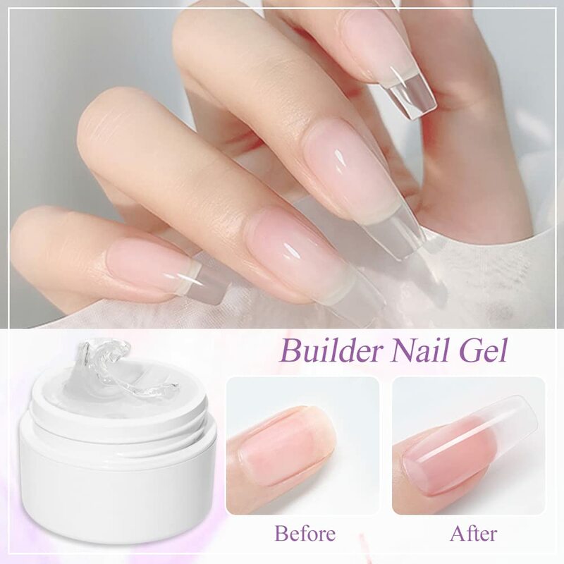Gel per unghie solido rosa/trasparente/bianco per unghie Gel per unghie con estensione in Gel duro, scultura 3D Non appiccicosa Gel per unghie fai da te