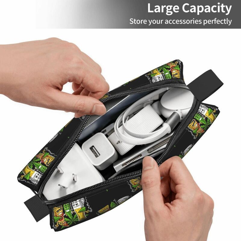 Weed Beer Pizza Party Makeup Bag Cosmetic Organizer Storage Dopp Kit Toiletry Cosmetic Bag for Women Beauty Travel Pencil Case