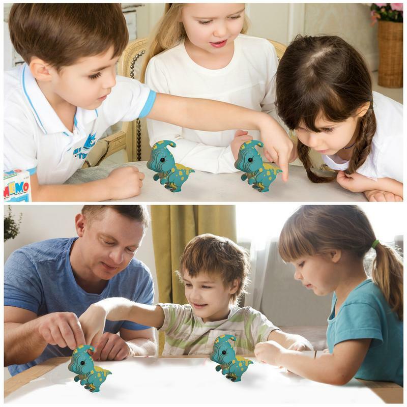 Rompecabezas de dinosaurio 3D de papel Triceratops, juguete de construcción, rompecabezas de construcción, actividades de aprendizaje, Ojo de mano