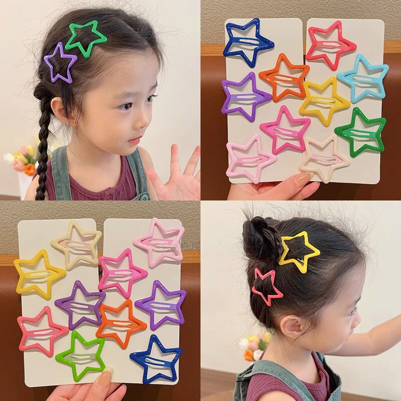 3pc Korean New Big Star BB Hairpin Hair Side Clips for Girls Women Kids Gift Wedding Party Hair Accessories