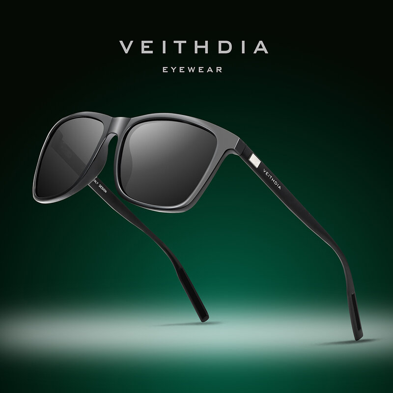 VEITHDIA Marke Sonnenbrille Unisex Retro Aluminium + TR90 Sonnenbrille Polarisierte Objektiv Vintage Brillen Sonnenbrille Für Männer/Frauen 6108