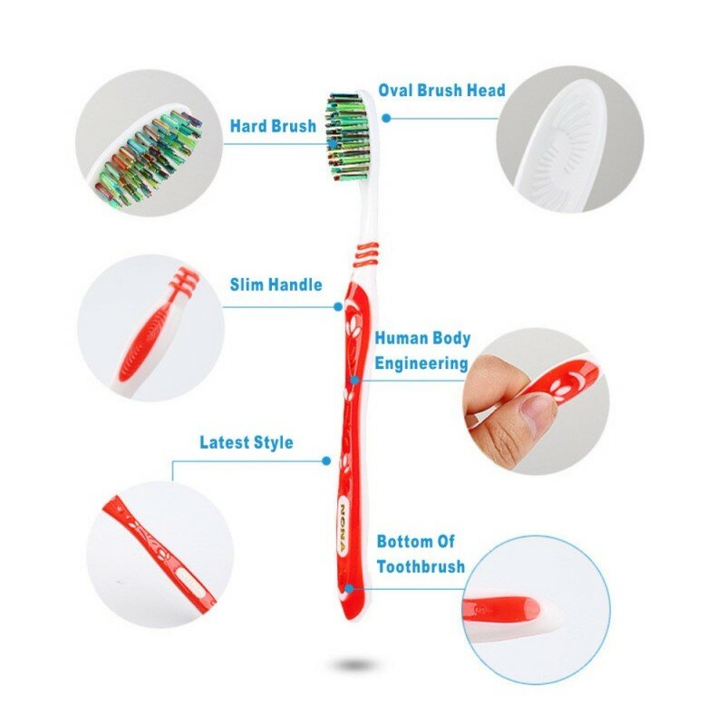 Super Hard Cerdas Toothbrush para Whiten Tooth Care, Ferramentas de cuidados dentários, Cross Remove Tongue, Placa bacteriana, Fumaça, manchas de café, 1Pc