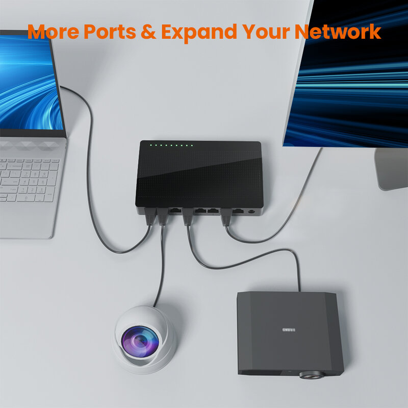 Tenda Gigabit ethernet Swicth 8ports przełącznik sieć internetowa 10/100/1000Mbps 5 portów inteligentny przełącznik szybki Soho