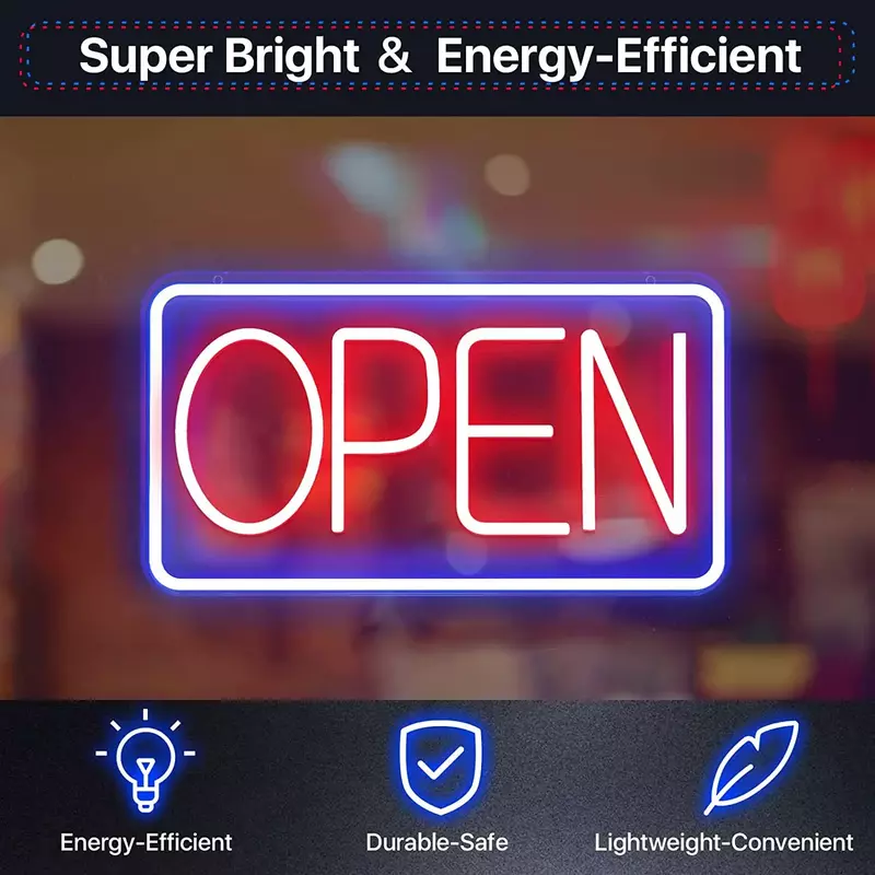 Insegna aperta per luci al Neon USB aziendali per negozi di saloni da Bar per feste negozio Hotel Club Coffee Wall Decor insegna luminosa al Neon