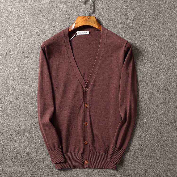 MRMT-suéter para hombre, cárdigan fino con cuello en V, chaqueta de Color sólido, informal, suelto, tendencia, 2024