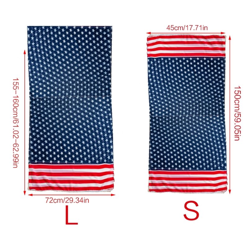 American Flag Patriotic Schal für Frauen Männer UNS Flagge Schals Atmungs Chiffon Schal für Unabhängigkeit Tag 4th von Juli M6CD