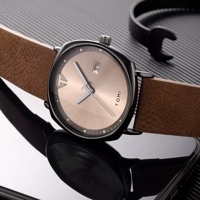 Minimalistyczny Design kwadratowy zegarek moda męska modne dominujące Retro casualowe proste podkreślające Temperament mniejszości