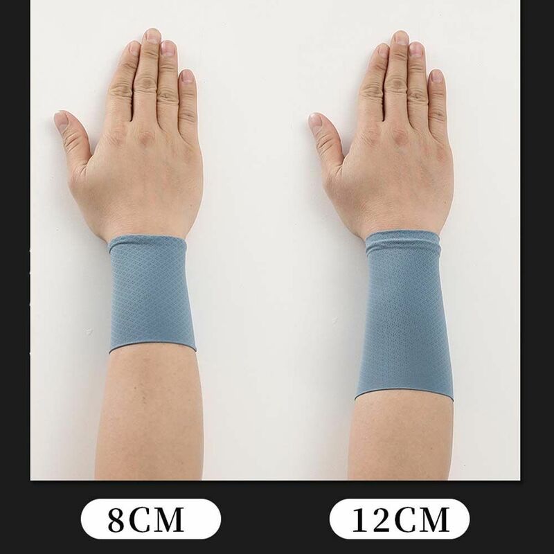 1Pair For Men Women Cooling Sleeves Outdoor Unisex Sports Wristband Sunscreen Wrist Ice Silk Sleeves Cycling Arm Sleeves