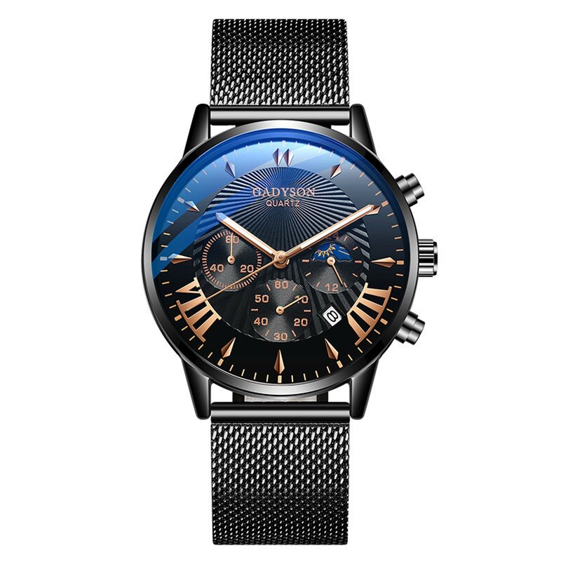 Relógio de luxo masculino moda simples impermeável relógio de pulso aço inoxidável cinta diamantes negócio relógio impermeável
