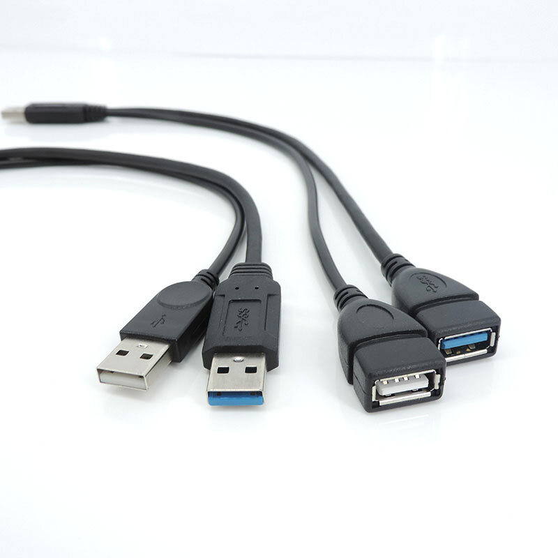 USB 3.0 2.0 수-듀얼 USB 3.0 수-암 잭 스플리터, 2 포트 USB 허브 데이터 케이블 어댑터 코드, 노트북 컴퓨터용 L1