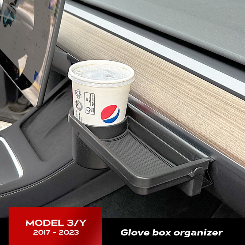 Glove Box Rack Storage for Tesla Model Y 2021 2022 2023 Hook Mini Table Mobile Phone Water Cup Holder Shelf Car Automobile