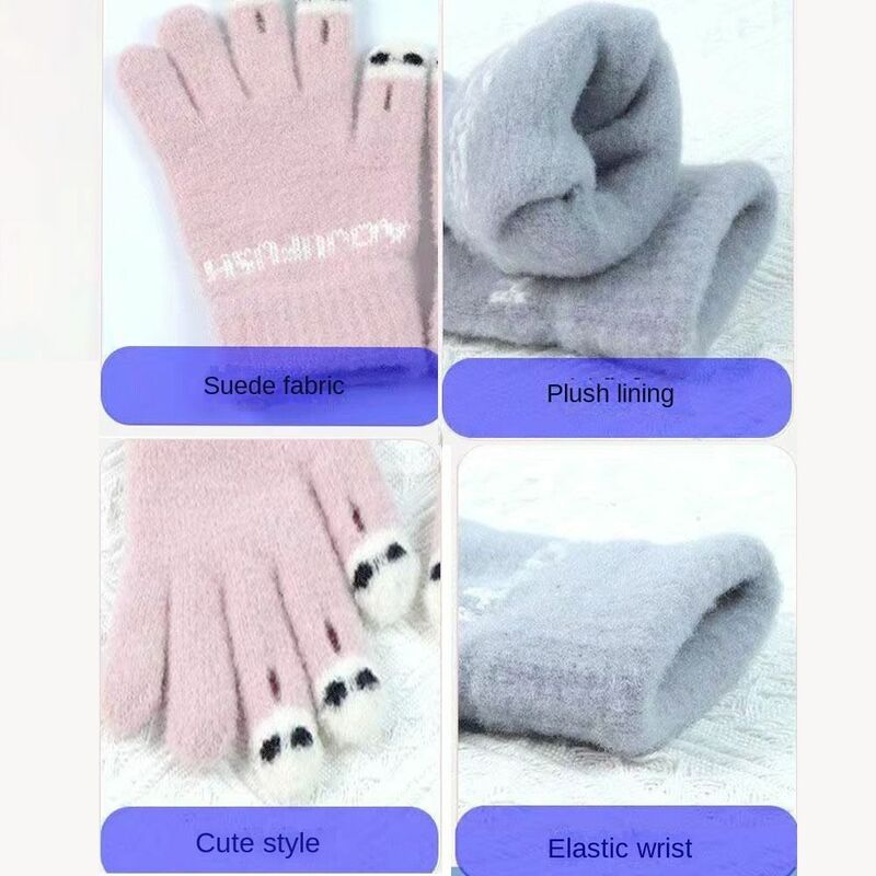 Trzymaj się ciepła rękawiczki z dzianiny odporne na zimno mody, rękawiczki do ekranu dotykowego pełne rękawiczki zimę pokazać palce wiatroszczelne