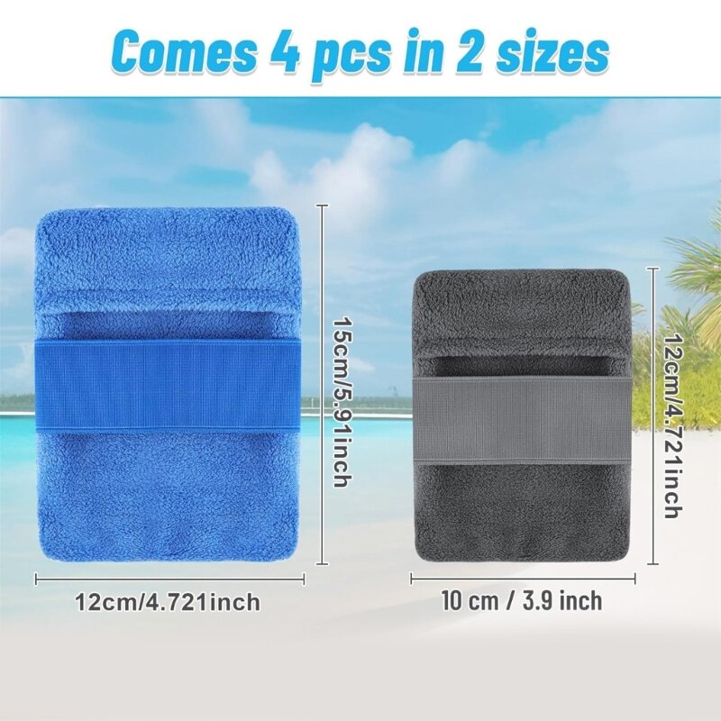 4PCS Convenient Sand Wipe off Mitten for Beach Easy to Clean Sand Removal Bags Great for Beach Vacations Traveling Dropship
