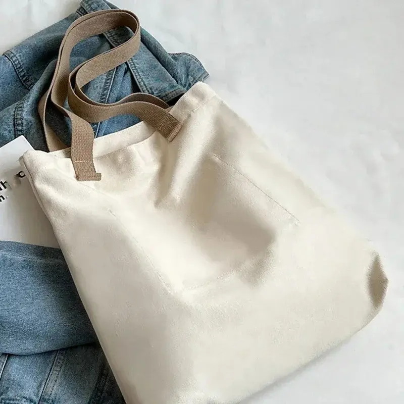 TOUB020  Women's Tote Bag Canvas Sewing Thread Large Capacity Advanced Sense Handbag Convenient Practical