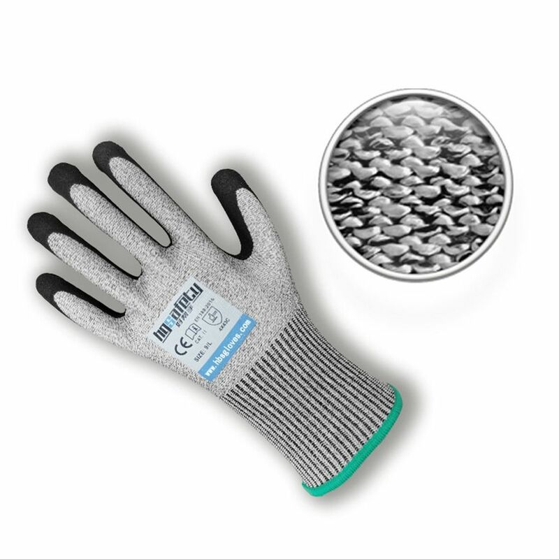 Rękawice zapobiegające przecięciu pokryte nitrylem 13 igieł odporne na zużycie pogrubienie rękawice robocze wygodne trwałe rękawice ochronne