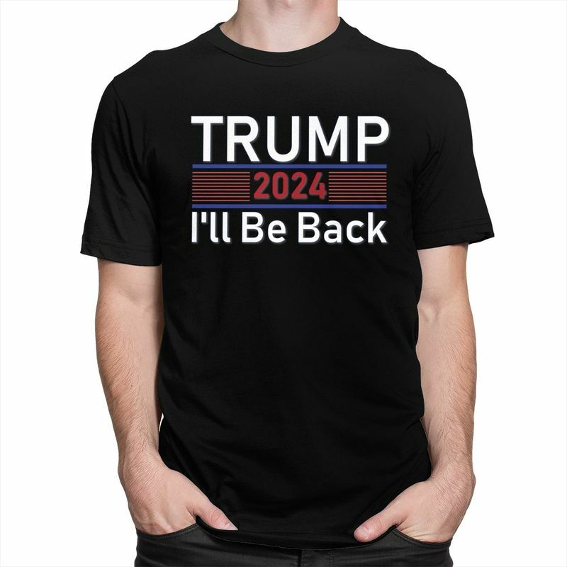 Trump 2024 wrócę T T Shirt mężczyźni 100% bawełniana koszulka koszulka rekreacyjna koszulki z krótkim rękawem odzież Slim Fit